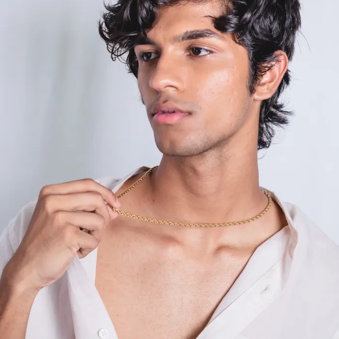 Upakarna Necklaces Golden Knot Men Necklace