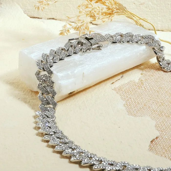 Upakarna Necklaces Studded Curb Cuban Men Chain