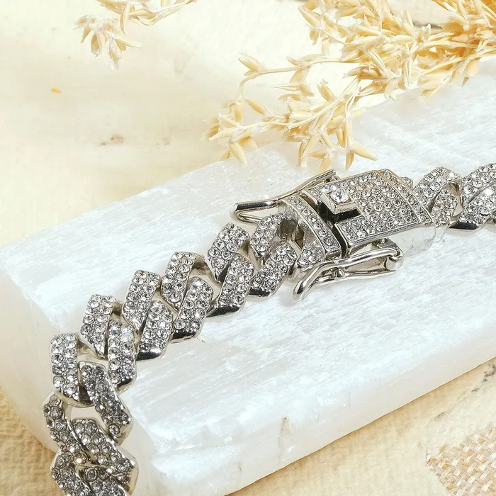Upakarna Necklaces Studded Curb Cuban Men Chain