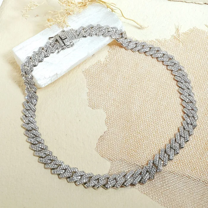Upakarna Necklaces Studded Curb Cuban Men Chain