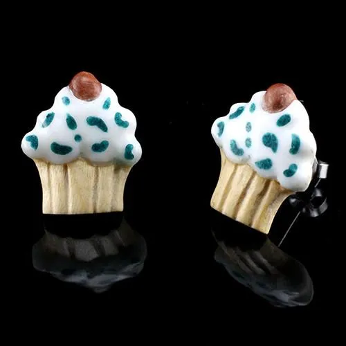 Urban Star Organics Earrings Cupcake Stud Earrings by Urban Star Organics