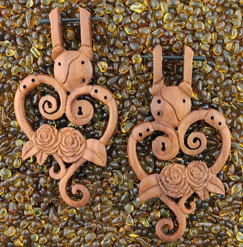 Victorian Rose Stirrup Earrings by Urban Star Organics Urban Star Organics Earrings