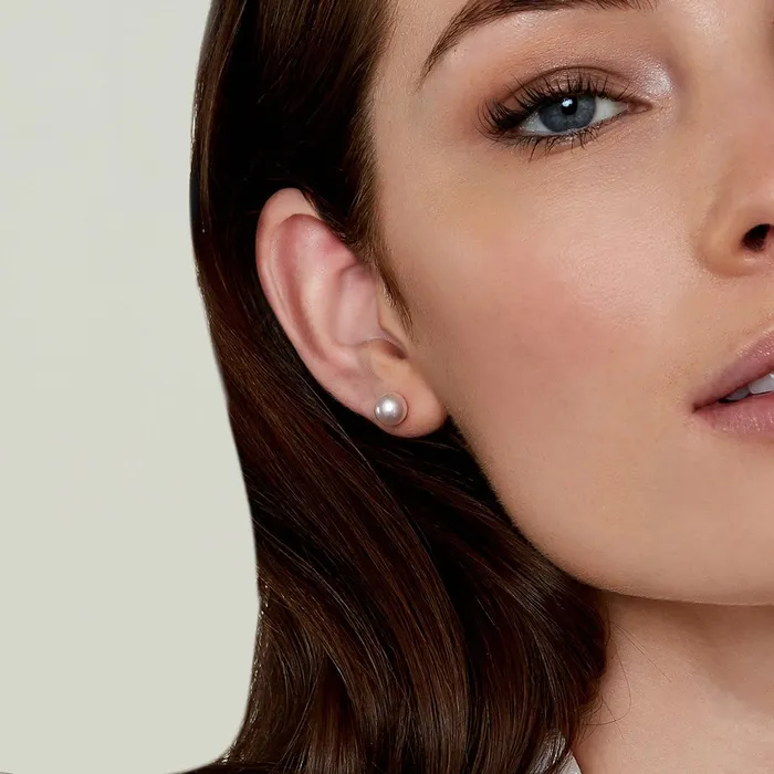 White Japanese Akoya Round Pearl Stud Earrings 7075mm SPT Earrings